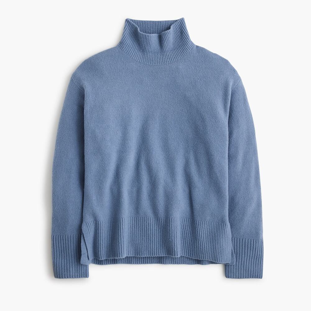 J. Crew Women's Mock-Neck Sweater Extra-Soft Yarn Sunfaded Delphinium Size S NWT